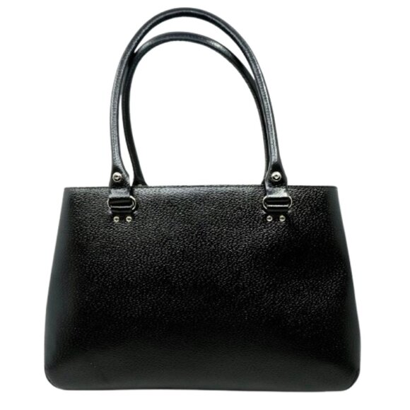 KATE SPADE~Wellesley Elena~BLACK PEBBLED LEATHER 3 COMPARTMENT SHOULDER TOTE BAG - Picture 4 of 6